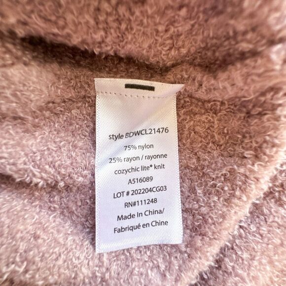 Barefoot Dreams Cozychic Lite Half Zip Knit Mauve Tunic Sweater Women Medium - Picture 8 of 9